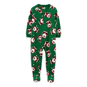 🆕 Carter's Child of Mine Toddler Boys Christmas Santa Pajamas Onesie 3T